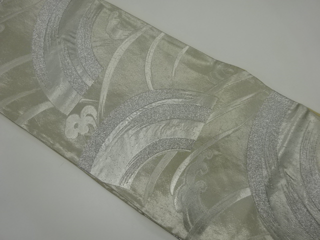 JAPANESE KIMONO / ANTIQUE FUKURO OBI / SILK / WOVEN WAVE